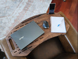 Solid Walnut Lapbord with tablet holder, phone holder, and heat vents